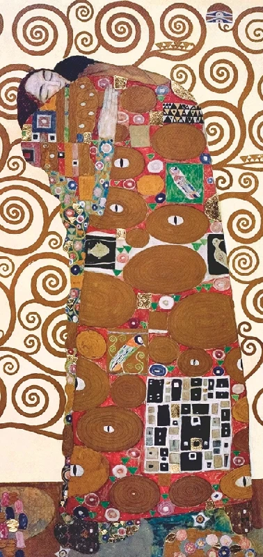 Картина маслом Klimt с изображением любовных объятий красивое художественное