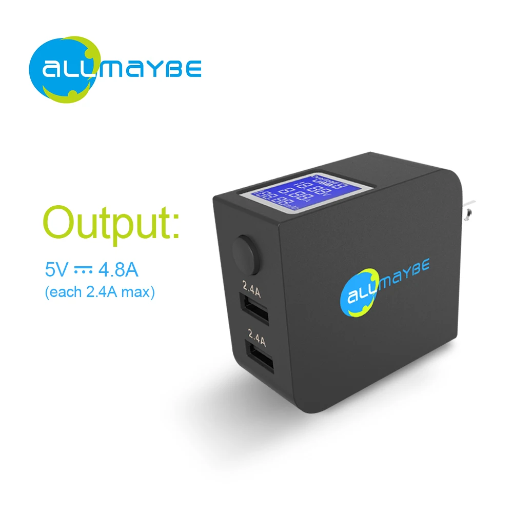 Allmaybe EU2 ST ЖК телефон зарядное устройство с двумя портами USB универсальное