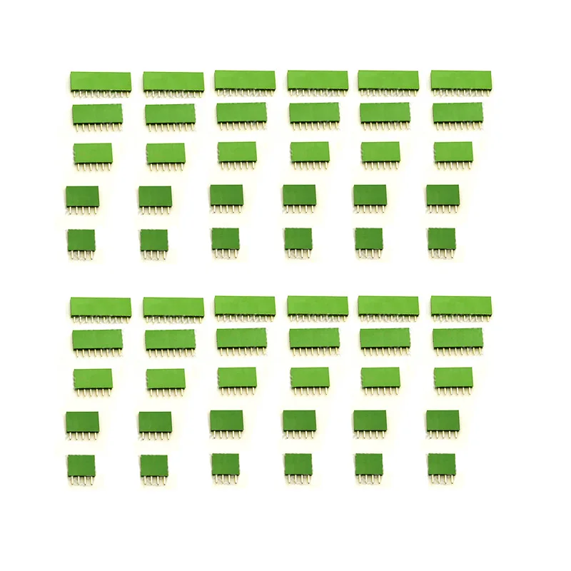 green mixed 60 шт. цветной 2,54 мм Однорядный прямой штыревой разъем гнездо печатной платы разъем полосы комплект - Цвет: green mixed