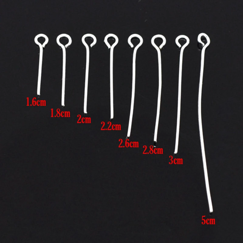 800 шт Doreen Box Eye Pins фурнитура сплав смешанный 5 см 1 6 серебряный цвет для DIY