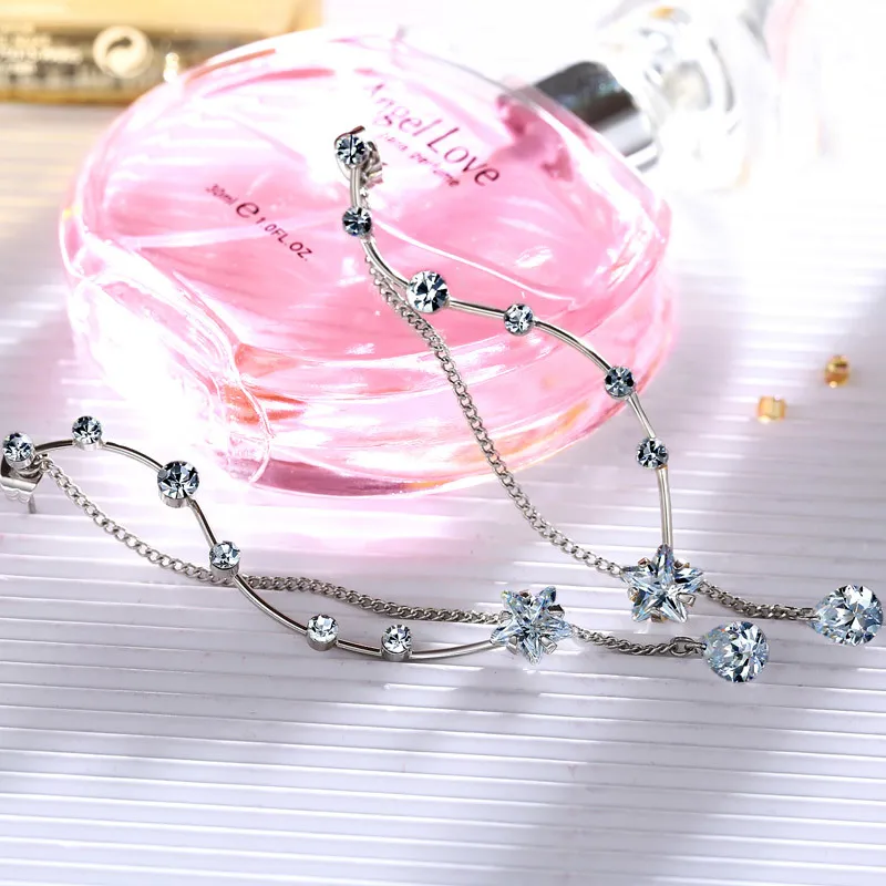 Neoglory стразы длинные висячие Висячие серьги для женщин модное ювелирное изделие