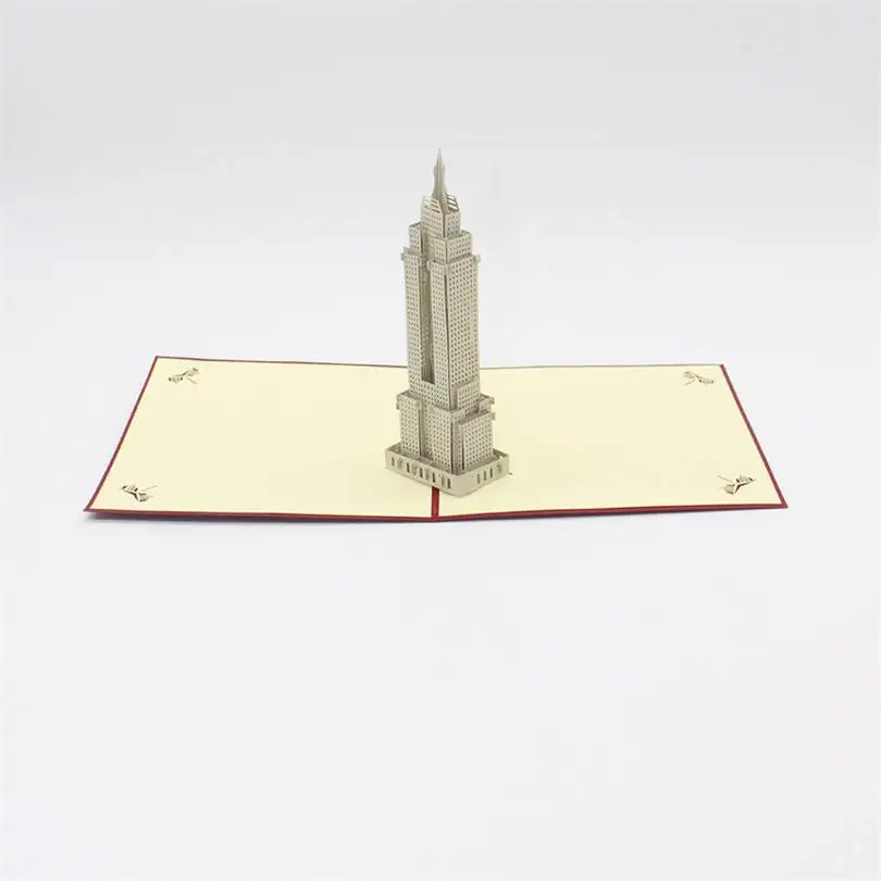 Ручной работы 3D всплывающие карты Эмпайр Стейт Билдинг Открытка Подарок Бизнес