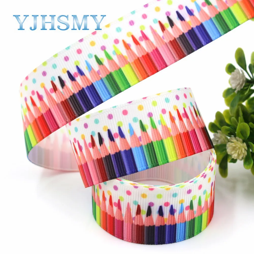 

YJHSMY G-18913-1104,10 yards 25 mm pencils Printed grosgrain ribbons,Clothing accessories,DIY handmade gift wrapping materials