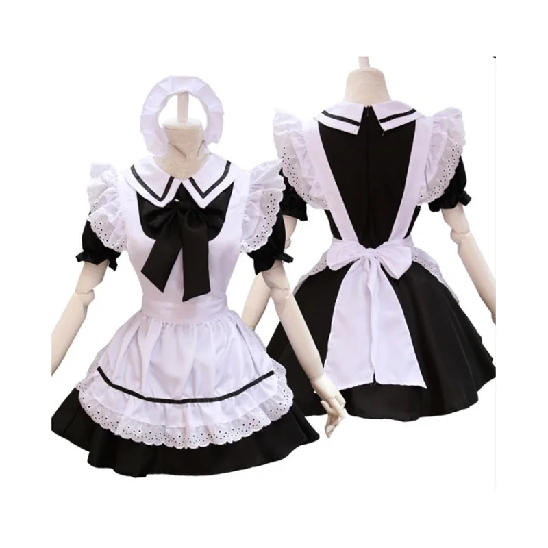 Женский костюм для косплея черный подружки невесты с открытой грудью платье