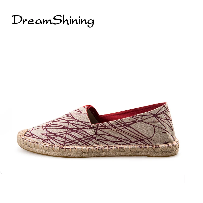 DreamShining Высокое качество без каблука Повседневная парусиновая ткань Espadrille
