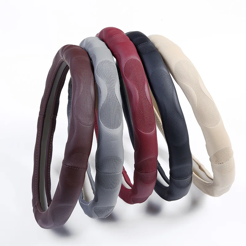 

Fashion Natural Leather Steering Wheel Cover Car Accessories Car Steering Wheel Wrap Universal