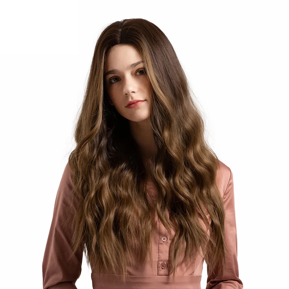 Wigs for Women @@ Natural Loose Long Curly girls Hair wig Brown Wave Wig For ladies wholesale dropshipping 2019 HOT selling | Красота и