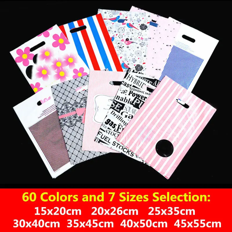 

5pcs 25x35 30x40 35x45cm Gift Bag Plastic Bag For Shop Clothes Packaging Shopping Storage Bag Wedding Party Supplies Kid Jewelry