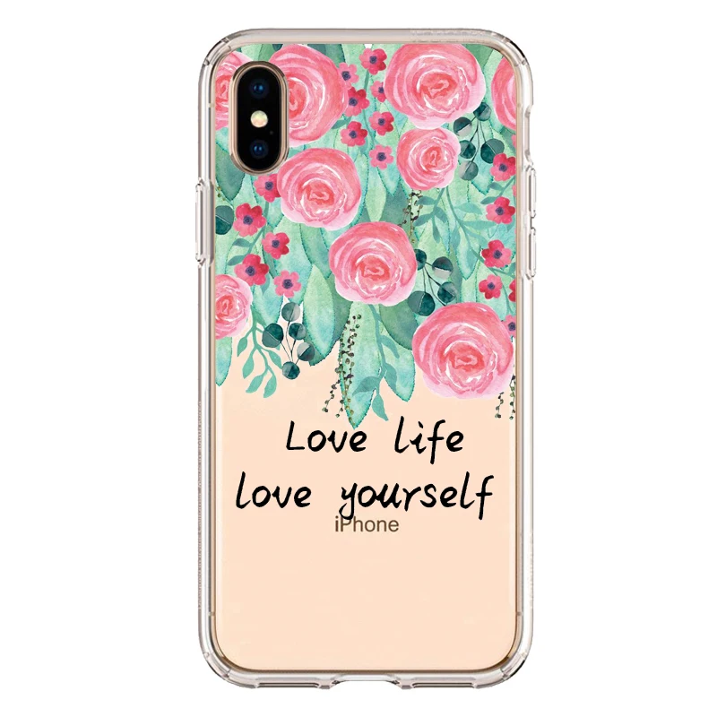Модный чехол с цветами мягкая задняя крышка из ТПУ для iphone XS MAX 6 6S 7 8 Plus X XR 5S SE