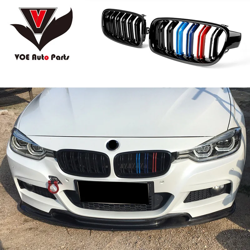 F30 F31 ABS глянцевый 3 цветный M look автомобильный Стайлинг передний бампер гоночный