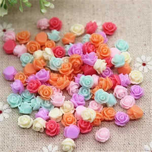 100 шт. смешанных цветов 8 мм милые полимерные маленькие цветы с плоским основанием кабошон аксессуары для украшения сделай сам Скрапбукинг рукоделие Изготовление
