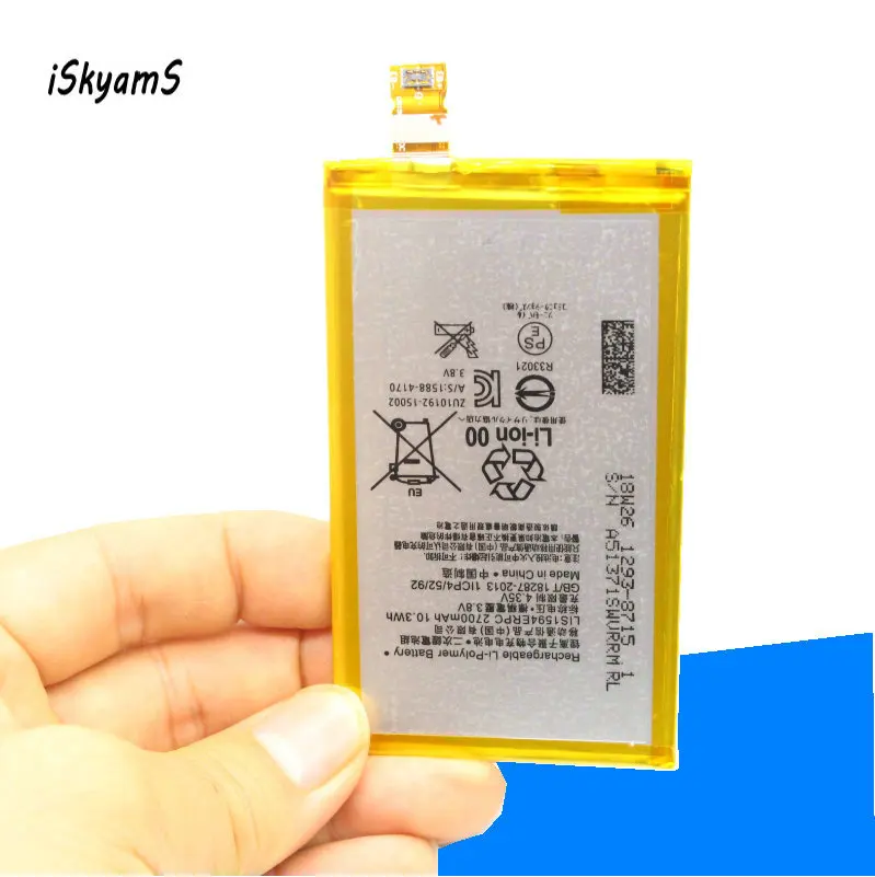 ISkyamS 10 шт./лот 2700 мАч LIS1594ERPC Сменный аккумулятор для Sony Z5 compact Z5C mini E5803 E5823