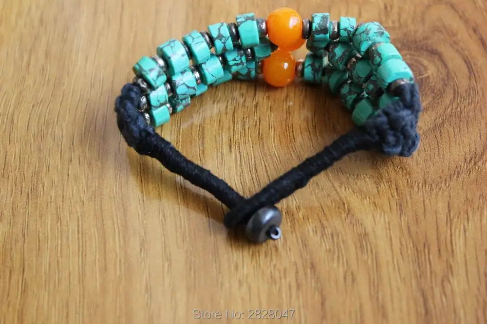 BR436 тибетские ювелирные изделия ручной работы трехслойные браслеты с камнями и