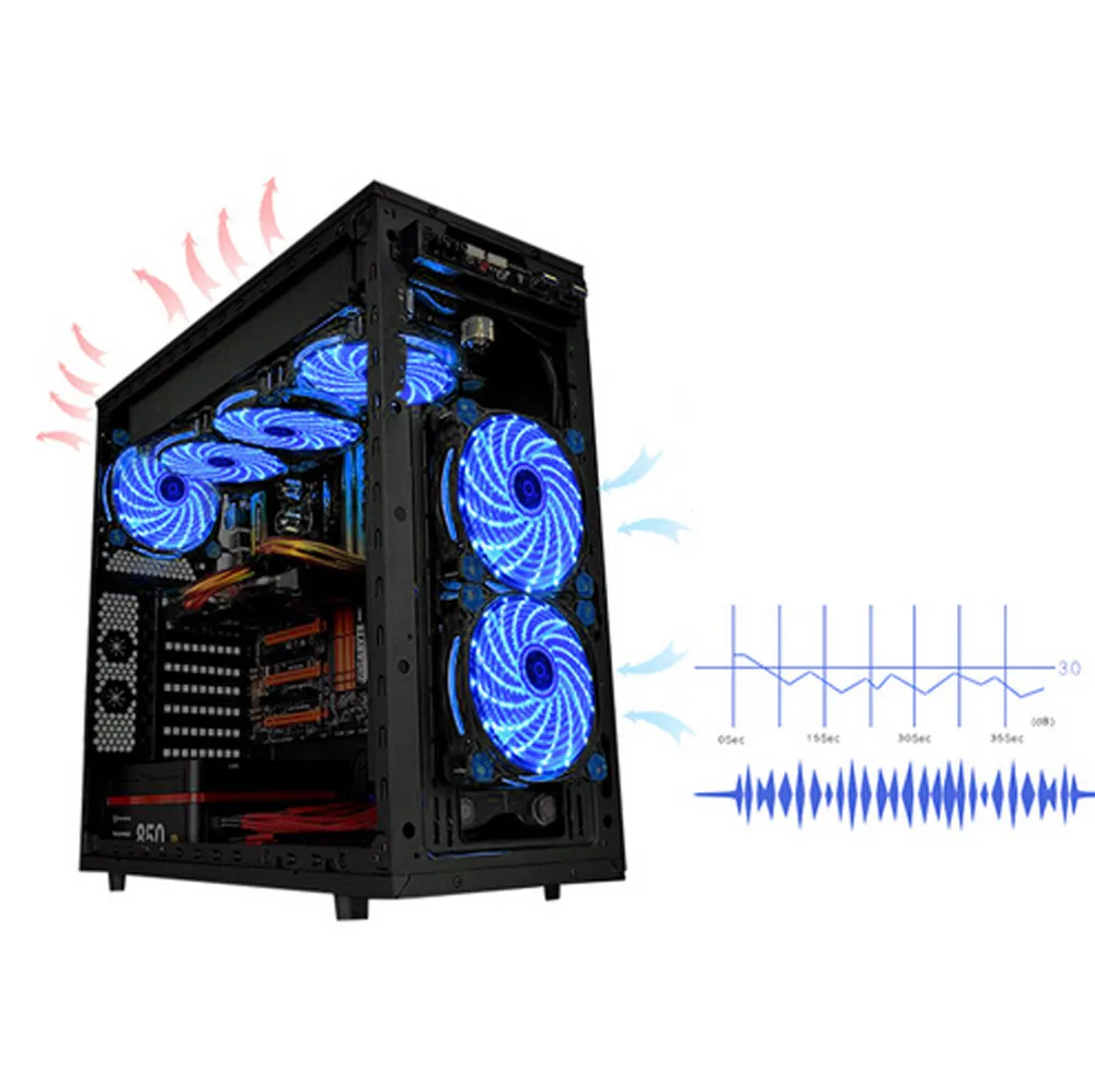 Скорость 4pin RGB чехол для компьютера Вентилятор охлаждения светодиодный PC башня кулер вентилятор корпус cooing электронный охлаждения для процессора# Y8