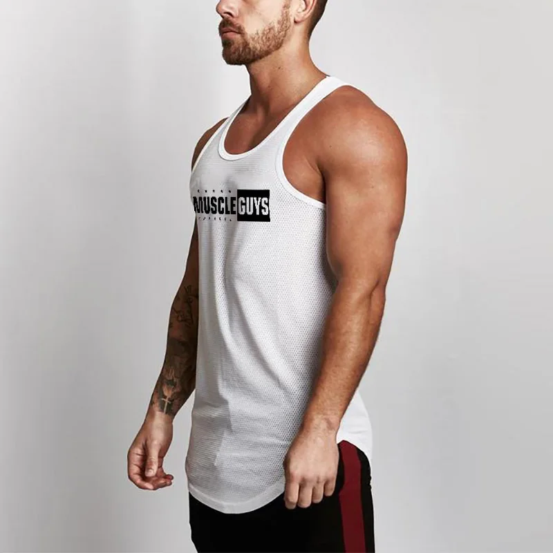 Muscleguys модный топ на бретелях мужская рубашка без рукавов бодибилдинг фитнес
