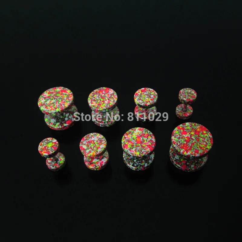 Бесплатная доставка оптовая продажа калибры для пирсинга 80 шт. смешанные цвета