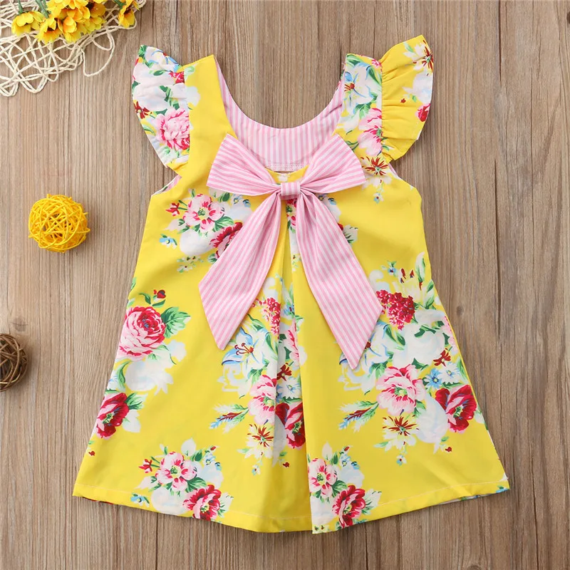 Emmababy От 1 до 6 лет летняя одежда для малышей девочек без рукавов с цветочным
