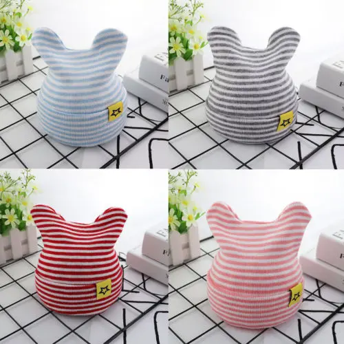 Pudcoco 2018 для детей маленьких шапка мальчиков и девочек Кепки зима теплая полоса