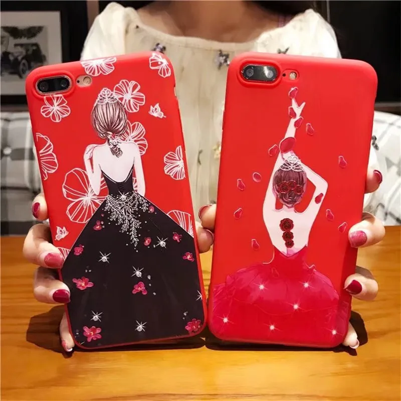 Для iPhone 8 Plus XS Модный китайский новогодний красный чехол с рисунком кота Мягкий