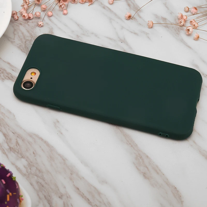Ярко-зеленый чехол для телефона Iphone 5 5S Se 6 6s 7 8 Plus XS Max XR X матовый однотонный с