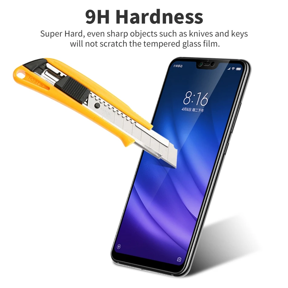 Пленка из закаленного стекла Choetech 9H для Xiaomi mi 8 lite полностью проклеенное стекло Xiao