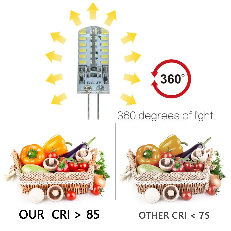 Светодиодная мини-лампа G4 SMD3014 10 шт./лот 220 В переменного тока 12 постоянного |