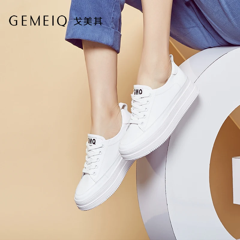 GEMEIQ/кожаные туфли на платформе с натуральным лицевым покрытием среднем каблуке