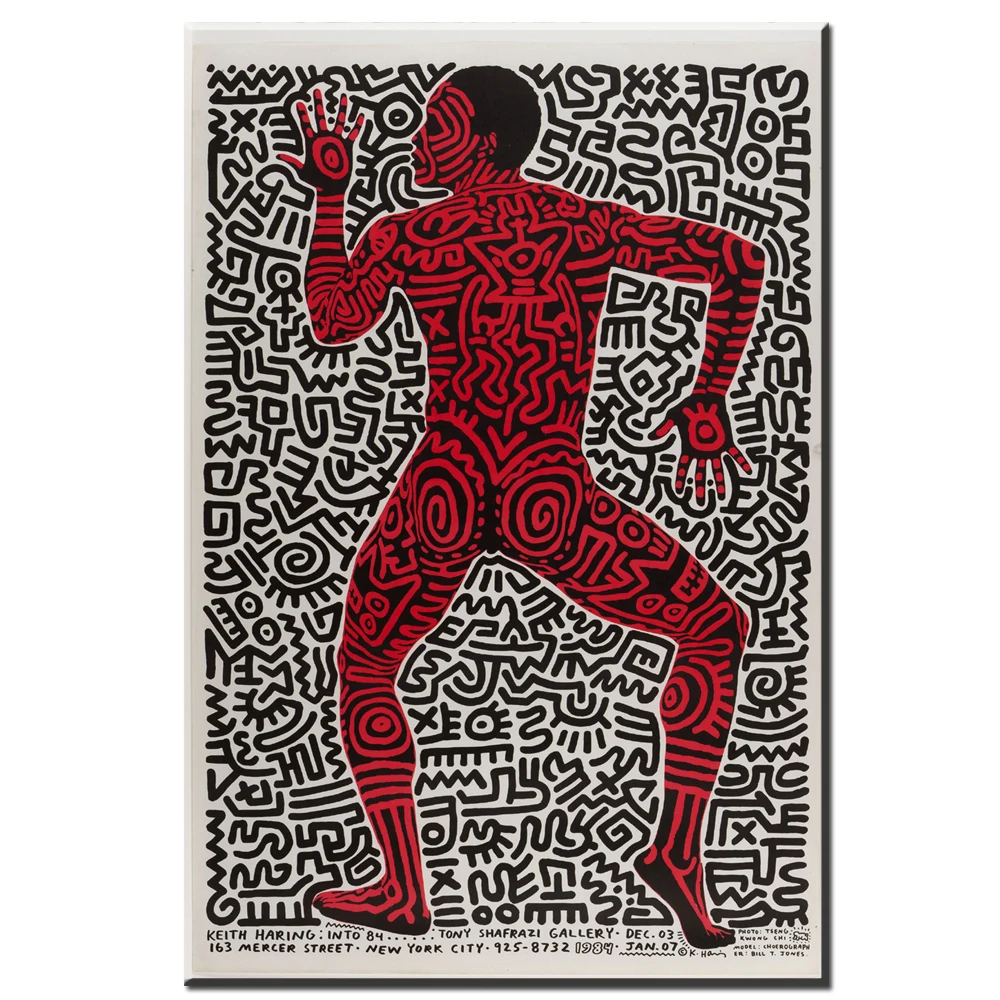 ZZ1414 abstract canvas art man body keith haring oil painting wall pictures for home decoration unframed prints | Дом и сад