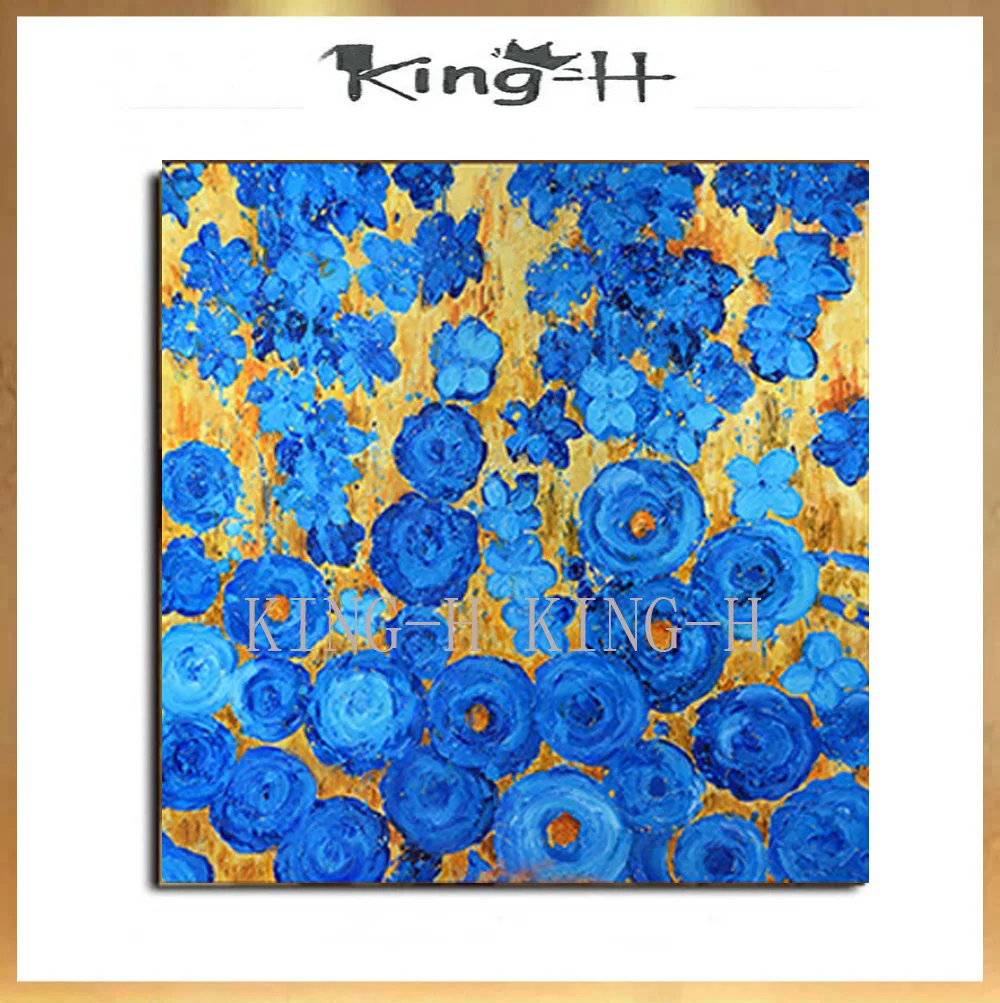 Hand-painted oil painting purple flowers in the flower field planting content abstract modern high quality decorate | Дом и сад