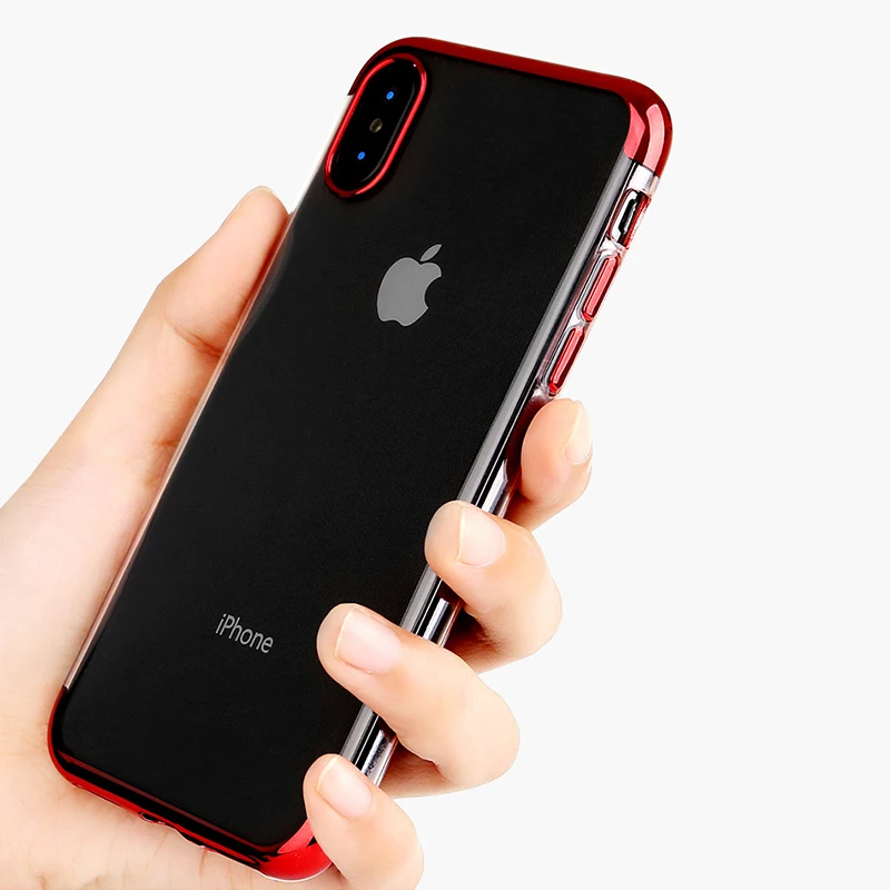 Full Cover Clear TPU Case For iPhone XS XR MAX X Luxury Plating Soft Silicone Bumper 8 7 6 6S Plus Shockproof |