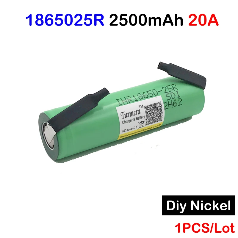 18650 батарея inr18650 25r 20a 2500 mAh mah для ecig батареи электроинструменты с diy никелем|18650