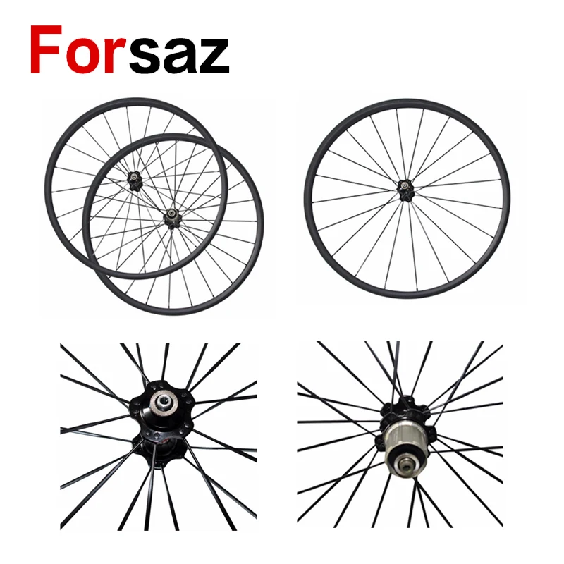 Forsaz 700C 24 мм Tubular углерода колесная 20.5 Ширина велосипед колесной включены