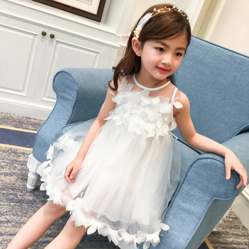 2018 модное платье с цветочным узором для девочек летняя детская одежда милые