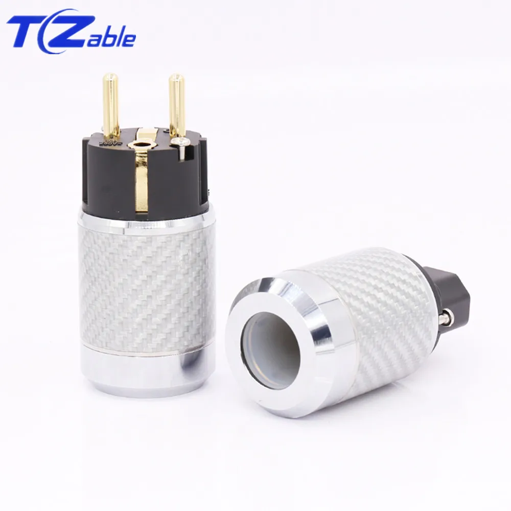 Hi-Fi штепсельная вилка европейского стандарта Вилка из углеродного волокна с