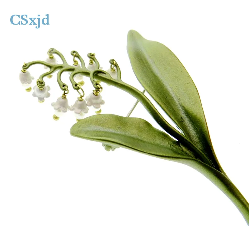 Женская Винтажная брошь CSxjd с натуральным жемчугом и зелёным рисунком в виде