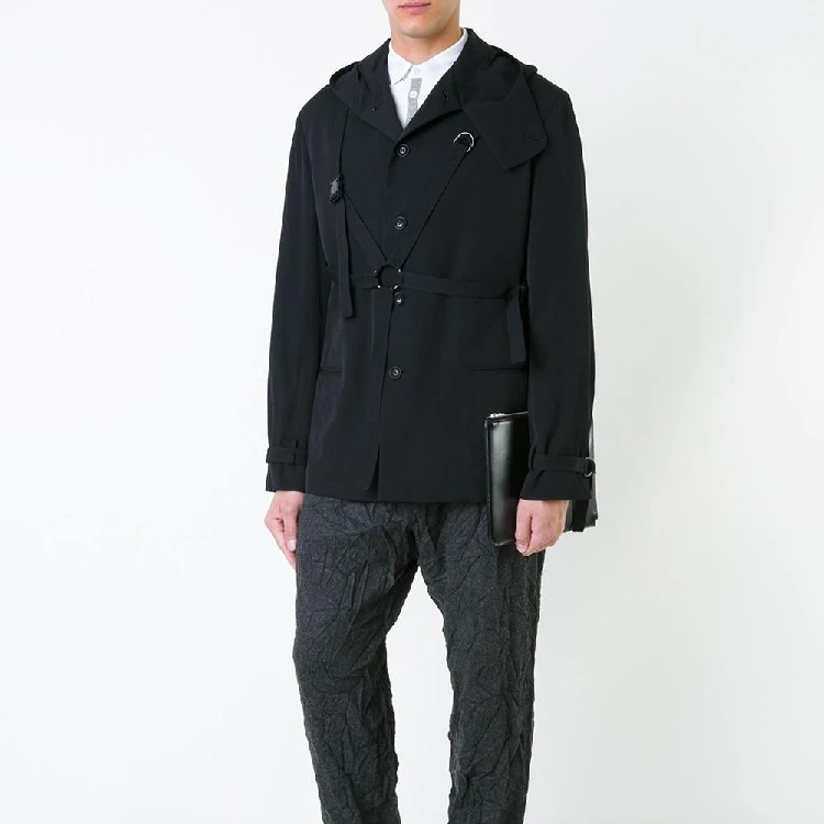

XS-5XL New 2017 Men's clothing fashion GD hair stylist Catwalk Slim casual Hooded binding jacket coat plus size Singer costumes