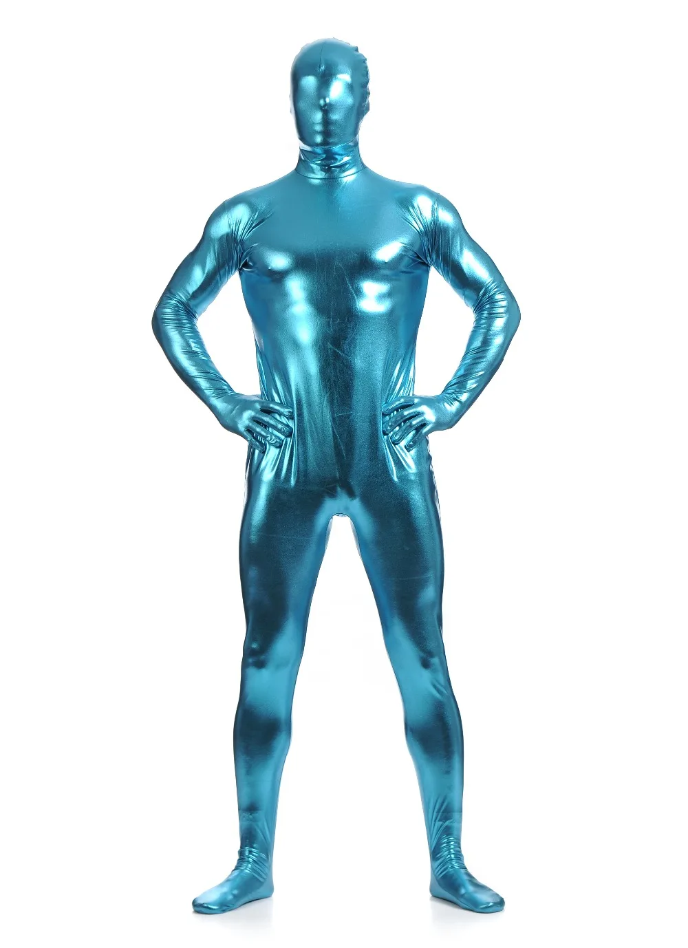 Multi Colors Shiny Fullbody Metallic Men's Tight zentai Bodysuit costume Full Body Shiny Spandex Lycra Spandex Zentai Costume