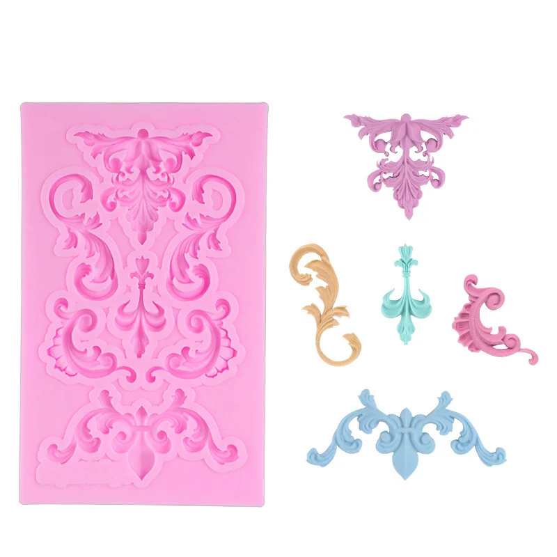 

Fondant Chocolate Silicone Mould Flower Lace Border Mold Cake Baking Tool Wedding Cake Decoration 95*60*6mm