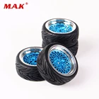 4 шт.компл. 12 мм шестигранные плоские резиновые шины и колеса подходят для 110 RC HSP HPI аксессуары для гоночных автомобилей 10365 + 21006