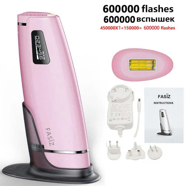 Pink Set 3 1050000 раз, 3 в 1, IPL лазерный эпилятор для удаления волос, фотоэпилятор с ЖК-дисплеем, лазерный постоянный триммер для бикини, Электрический эпилятор - Цвет: Pink Set 3
