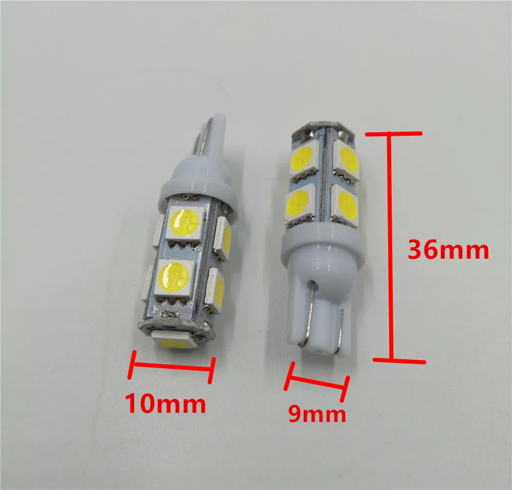 100 шт. Автомобильные светодиодные лампы s 194 168 W5W T10 9SMD 5050|Сигнальная лампа| |