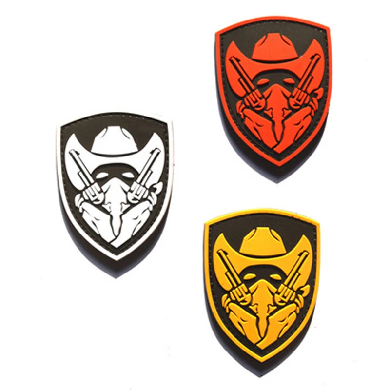 Серебристые пластыри с крючком и петлей из ПВХ резины для одежды Wolfpack Project Of Honor MOH