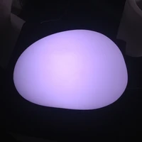 l28w22h15cm led mood stone table lamp rechargeable 16 color changing cobble light for home decoration free shipping 1pc