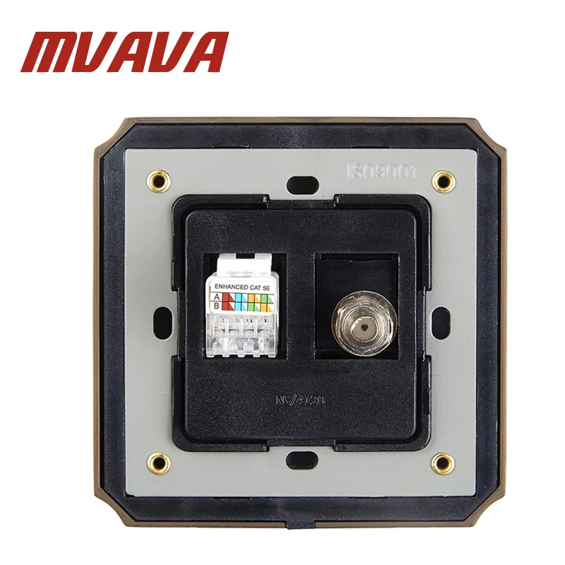 MVAVA ТВ/телевидение антенна + сеть Ethernet LAN RJ45 PC/Компьютерная настенная розетка