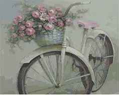 

Cioioil-T162 букет в велосипедной корзине, натюрморт, картина по номерам, Картина на холсте для домашнего декора