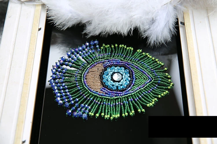Beaded fringe eyes patches fashion 3D style applique Tassel patch clothing accessories manual order beads. | Дом и сад