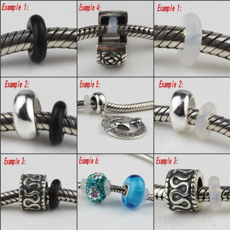 100 шт./лот цветные силиконовые резиновые пробки кольца разделительные бусины