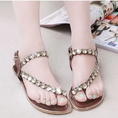2014 sets new comfort rhinestone toe flip flops word fashion flat sandals and slippers with child |