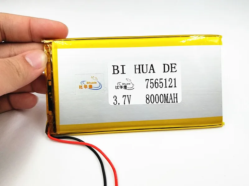 3 7 В полимерная литиевая батарея 7565121 8000 мАч планшетный ПК DIY литий ионные