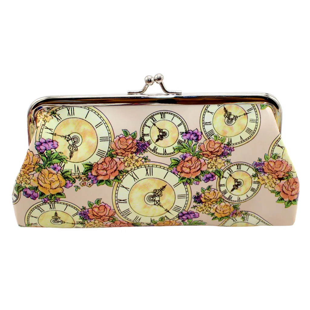 Женский кошелек для монет в стиле ретро винтажный маленький с цветами на
